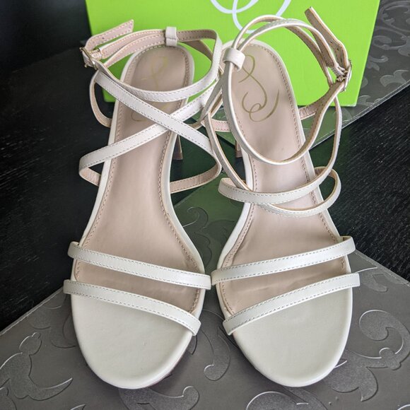Sam Edelman Women's Delanie Heeled Sandal Modern Ivory 7.5 Medium - Picture 2 of 7